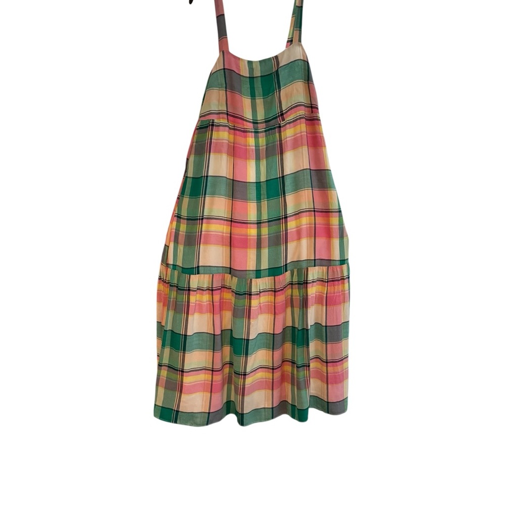 LOFT Pink and Green Tiered Halter Sundress Casual